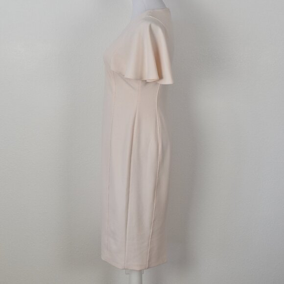 Calvin Klein Flutter Sleeve Sheath Dress Light Pink - 4 - Picture 6 of 10